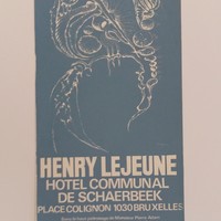 Affiche pour l'exposition Henry Lejeune à l'hotel communal de Schaerbeek (Bruxelles), à partir du 25 novembre 1977